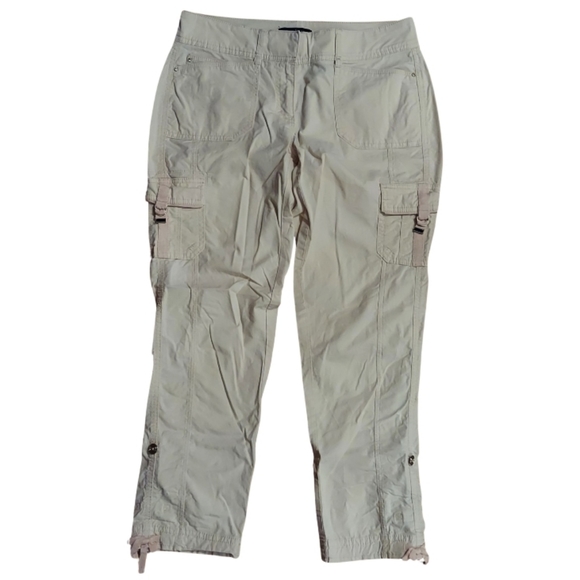 White House Black Market Convertible Ankle To Crop Cargo Pants In Color Bungalow - Picture 13 of 16